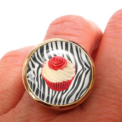 Anillo cupcake cebra JUL et FIL