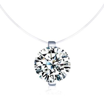 JUL et FIL Invisible women's solitaire zircon necklace on thread