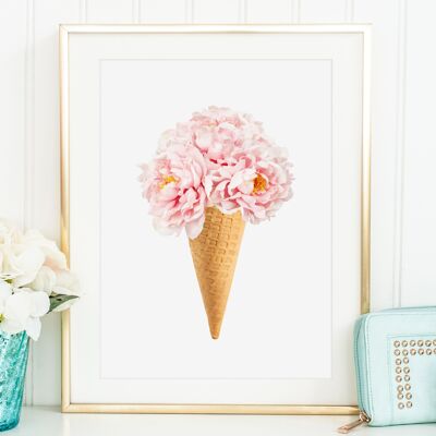 Poster 'Bouquet su cono gelato' - DIN A4