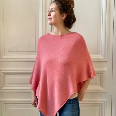 Poncho a punta 58% cashmere 42% lino