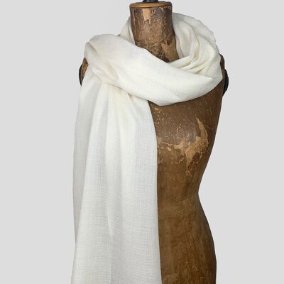 Foulard bébé cachemire blanc - grand