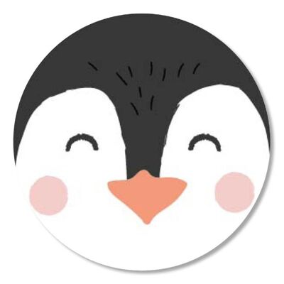 Sticker 'Faces' Pinguin 50mm