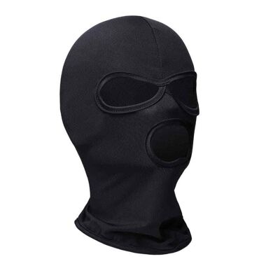 Multi-purpose Balaclava 3 Holes Thin & Stretchable One Size - Black