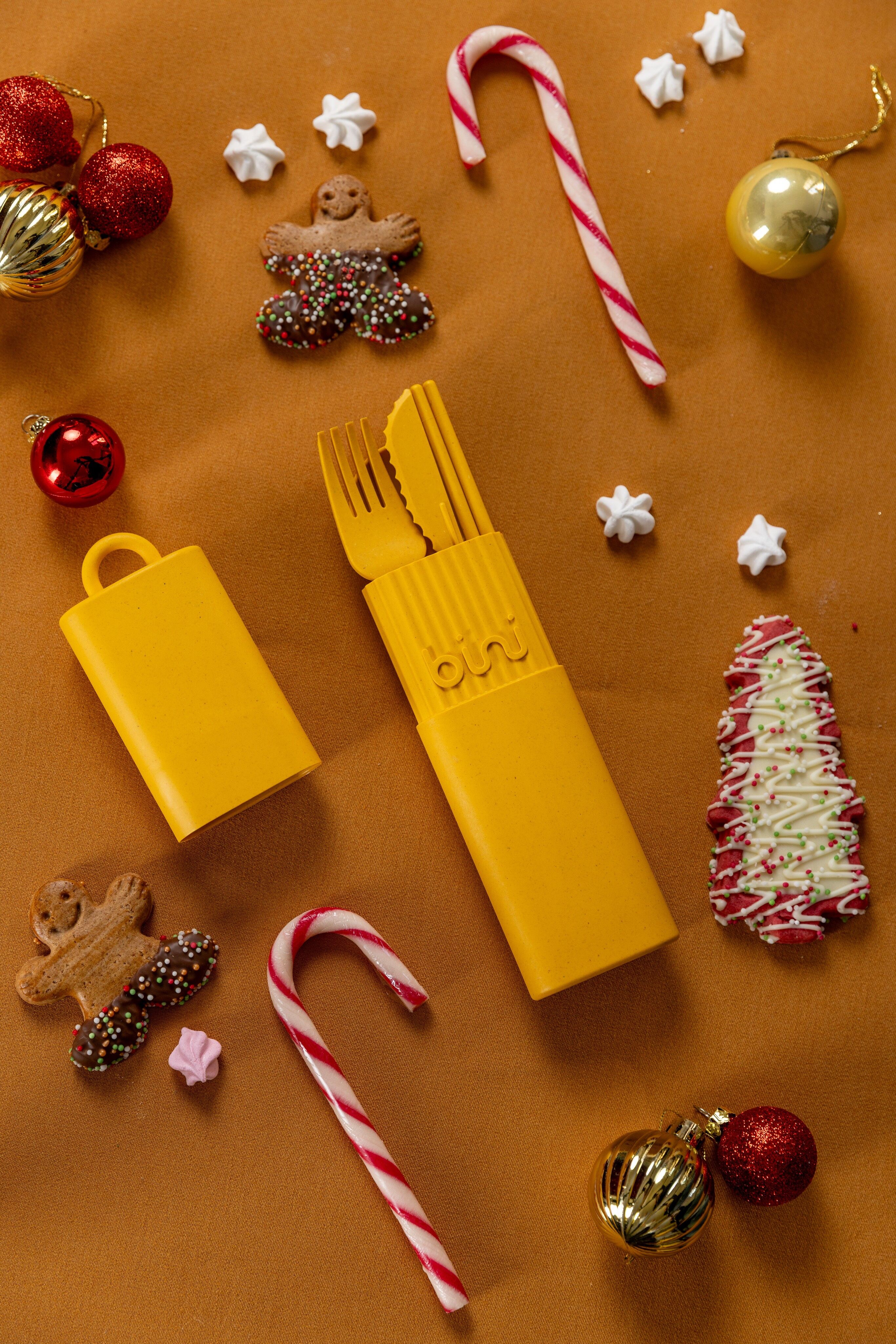 Bini Tournesol – Wiederverwendbares und tragbares Besteck aus biologischem Material