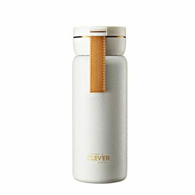 Clever Drinking Bottle With Tea Strainer in Gift Box 400 ML Gray