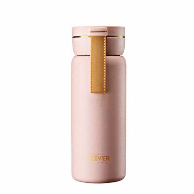 Clever Drinking Bottle With Tea Strainer in Gift Box 400 ML Pink
