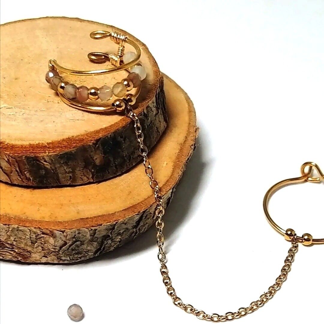 Sophie Agate chain ear cuff from Botswana