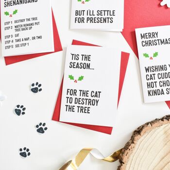 Paquet de cartes de Noël chat 3