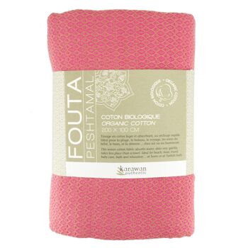 FOUTA EN COTON BIOLOGIQUE - Collection SAND- Couleur SABLE & ROSE INDIEN 4