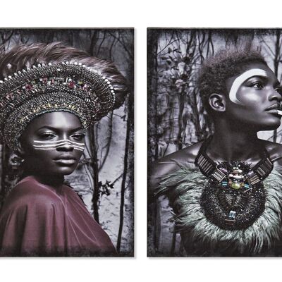 AFRICAN MDF 30X1,8X40 CANVAS PICTURE 2 ASSORTMENTS. CU169801