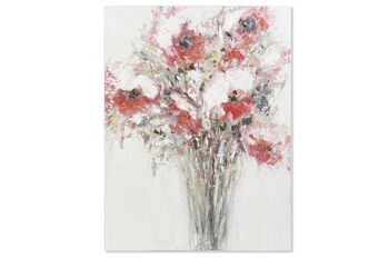 TABLEAU EN TOILE DE PIN 90X3,5X120 FLEURS PEINTES À LA MAIN CU172420 1