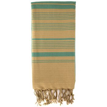 FOUTA EN COTON BIOLOGIQUE - Collection SAND- Couleur SABLE & BLEU ALIZE 6