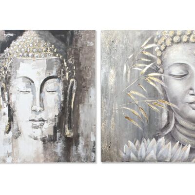 QUADRO IN PINO TELA 100X3,8X100 BUDDHA 2 ASSORTITI. CU179192