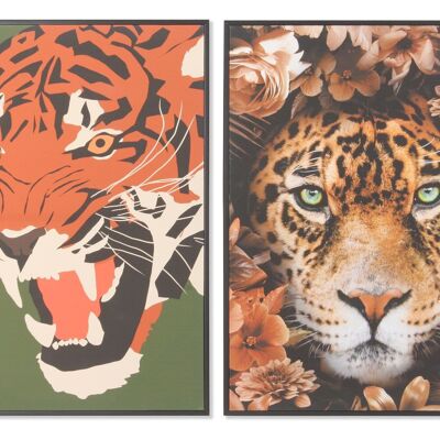 TABLEAU PS TOILE 52X2,7X72 TIGRE LEOPARD 2 ASSORTIMENTS. CU179977