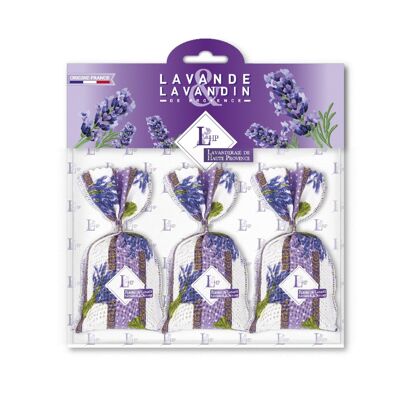 Set of 3 sachets Lavender and Lavandin 18 grs Lavender fabric