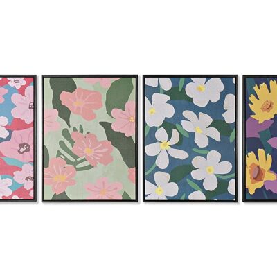 TABLEAU TOILE PS 45X2,5X60 FLEURS 4 ASSORTIMENTS. CU187158