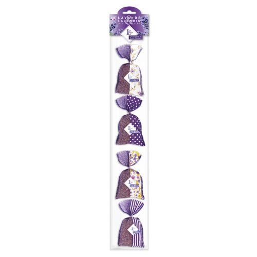 Rosary 4 sachets Lavender and Lavandin 18 grs Two-tone Purple Fabric