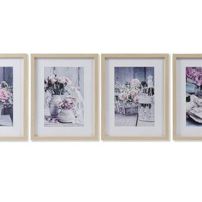 TABLEAU PS 35X2X45 ROSES ENCADRÉES 4 ASSORTIMENTS. CU187438