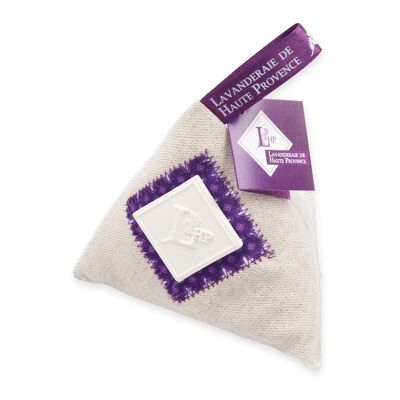 Lavender Pyramid purse approx. 50grs with plaster diffuser for Lavandin essential oil (13 * 12 * 13.5cm)