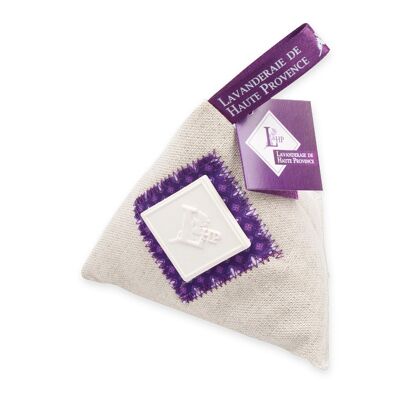 Lavender Pyramid purse approx. 50grs with plaster diffuser for Lavandin essential oil (13 * 12 * 13.5cm)