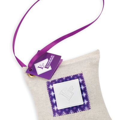 Lavender Cushion Suspended 45grs approx. with plaster diffuser for Lavandin essential oil (11 * 11 * 5cm)