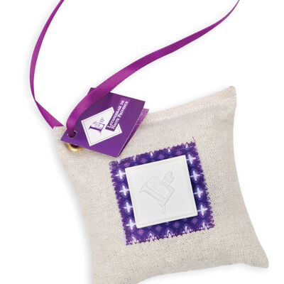 Lavender Cushion Suspended 45grs approx. with plaster diffuser for Lavandin essential oil (11 * 11 * 5cm)