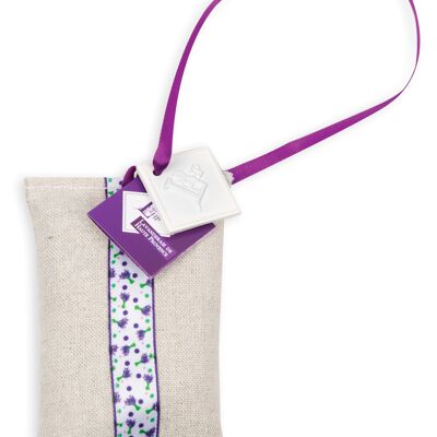 Lavender Hanging Pouch 50grs approx. with plaster diffuser for Lavandin essential oil (14 * 9 * 4cm)