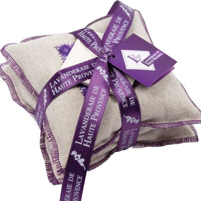 Lot 2 Lavender Cushions 100grs approx. with plaster diffuser for Lavandin essential oil (12 * 12 * 6cm)