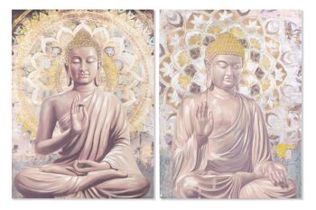 TABLEAU SUR TOILE MDF 90X3X120 BOUDDHA MANDALA 2 ASSORTIS. CU187805 1