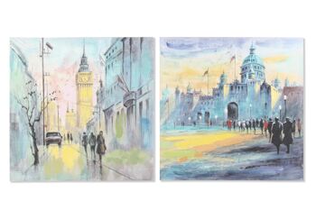 TABLEAU SUR TOILE MDF 100X3X100 VILLE 2 ASSORTIS. CU187827 1