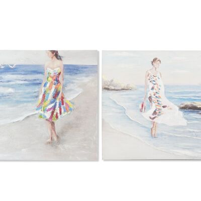 PAINTING CANVAS PICTURE 120X3.5X90 BEACH GIRL 2 SURT. CU189713