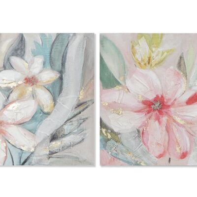 TABLEAU TOILE PIN 80X3,5X80 FLEURS 2 ASSORTIS. CU189721