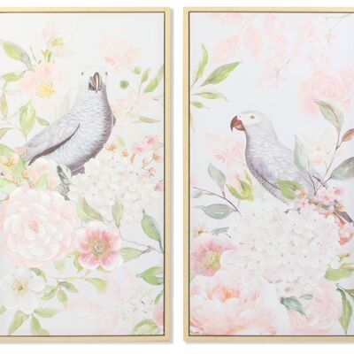 CANVAS PICTURE PS 60X4X120 FLOWERS PARROT 2 ASSORTED. CU189737