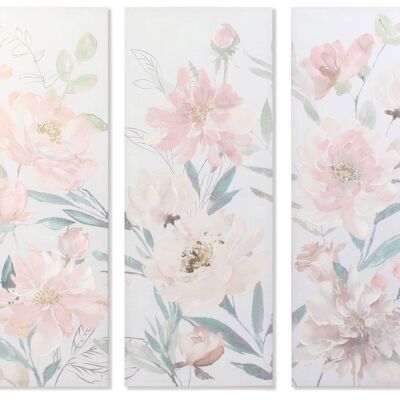 TABLEAU SUR TOILE MDF 55X3X135 FLEURS 3 ASSORTIS. CU189761