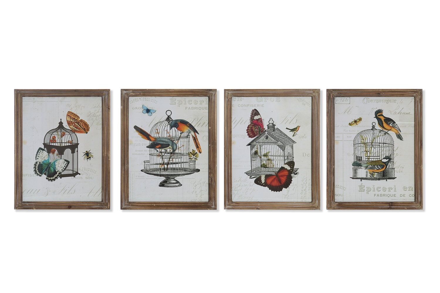 CUADRO MADERA LIENZO 34X2X44 JAULA 4 SURT. CU190611