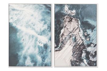 TABLEAU PS TOILE 62.5X4.5X93 VAGUES 2 ASSORTIMENTS. CU193113 1