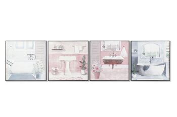 TABLEAU PS TOILE 60X2,6X60 CADRE SALLE DE BAIN 4 ASSORTIMENTS. CU193259 1