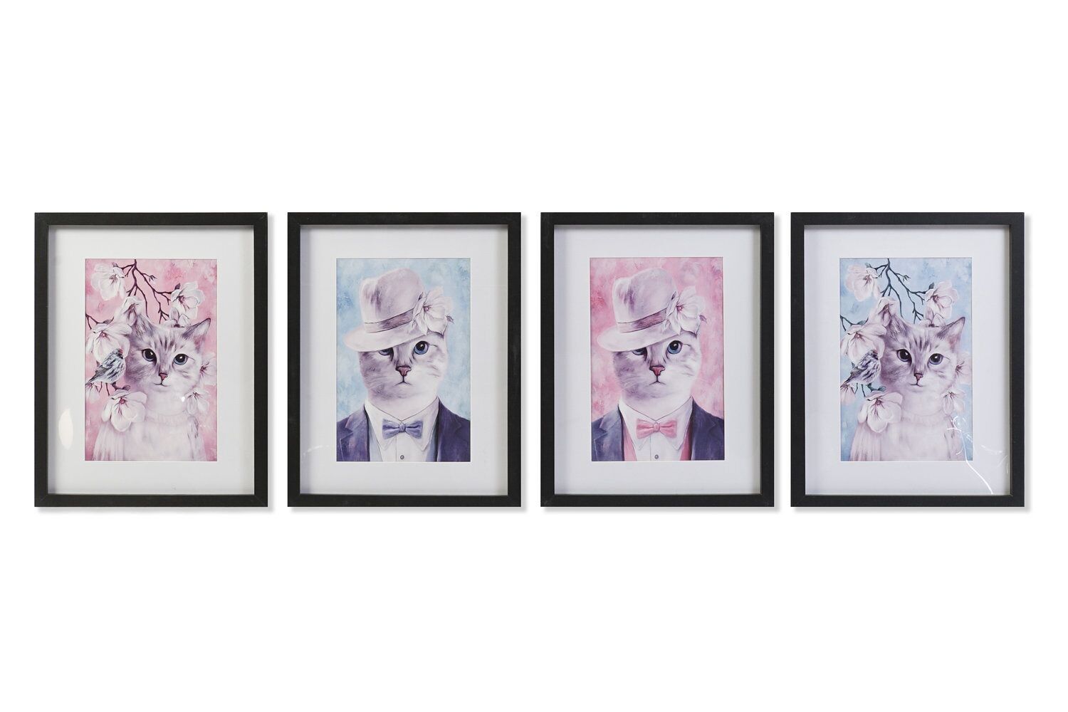 QUADRO PS 35X2X45 GATTI CON CORNICE 4 ASSORTIMENTI. CU193753