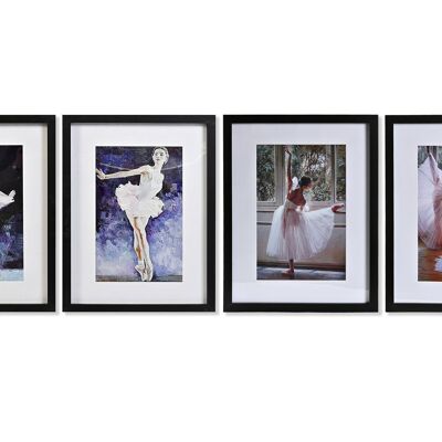 QUADRO PS LEGNO 35X2X45 BALLERINA CON CORNICE 4 ASSORTIMENTI. CU193759