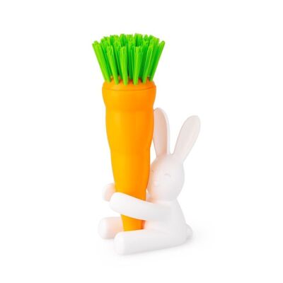 Dishwasher Brush, Bunny, White / Orange