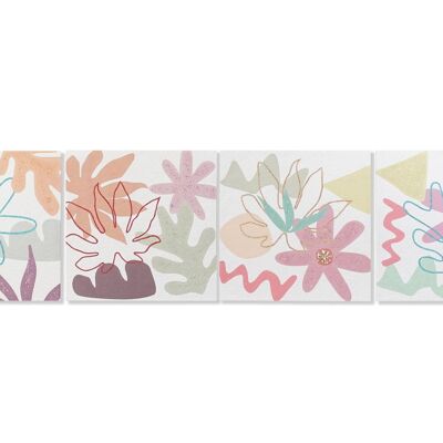 TABLEAU SUR TOILE MDF 60X1,8X60 FLEURS 4 ASSORTIMENTS. CU194017