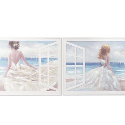 TABLEAU SUR TOILE MDF 120X3X80 PLAGE FILLE 2 ASSORTIS. CU194053