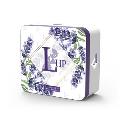 Box Metallbox Nr. 4 mit 1 Seife 100 g Lavendel + 1 Beutel 18 g Lavendel & Lavandin