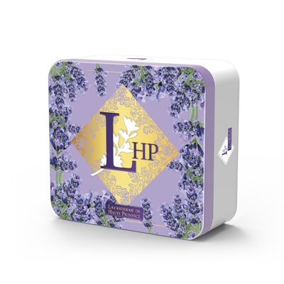 Box Metal box N ° 5 containing 1 Soap 100 grs Lavender + 1 sachet 18 grs Lavender & Lavandin