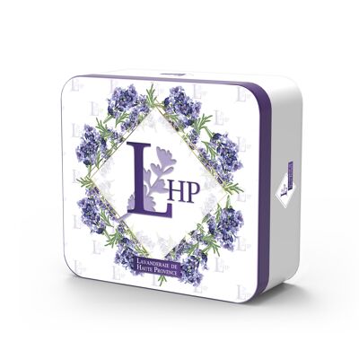Box Metal box N ° 6 containing 1 Soap 100 grs Lavender + 1 sachet 18 grs Lavender & Lavandin