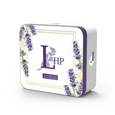 Box Metal box N ° 8 containing 1 Soap 100 grs Lavender + 1 sachet 18 grs Lavender & Lavandin