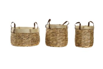 PANIER SET 3 BAMBOO RUSH 40X40X24 MARRON NATUREL DC174792 4