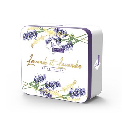 Box Metal box N ° 10 containing 1 Soap 100 grs Lavender + 1 sachet 18 grs Lavender & Lavandin