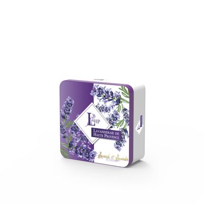 Box Metallbox Kleines Modell Nr. 1 mit 1 Beutel Lavendel und Lavandin 7/9 g + 1 ätherisches Lavandinöl 10 ml
