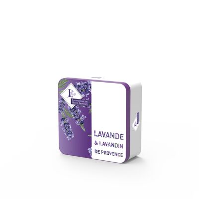 Coffret Boite métal Petit Modèle N°2 contenant 1 sachet Lavande et Lavandin 7/9 grs+ 1 Huile essentielle Lavandin 10ml